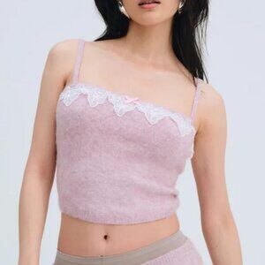 NWT FOR LOVE AND LEMONS ARINAH KNIT TANK TOP IN PINK SIZE S